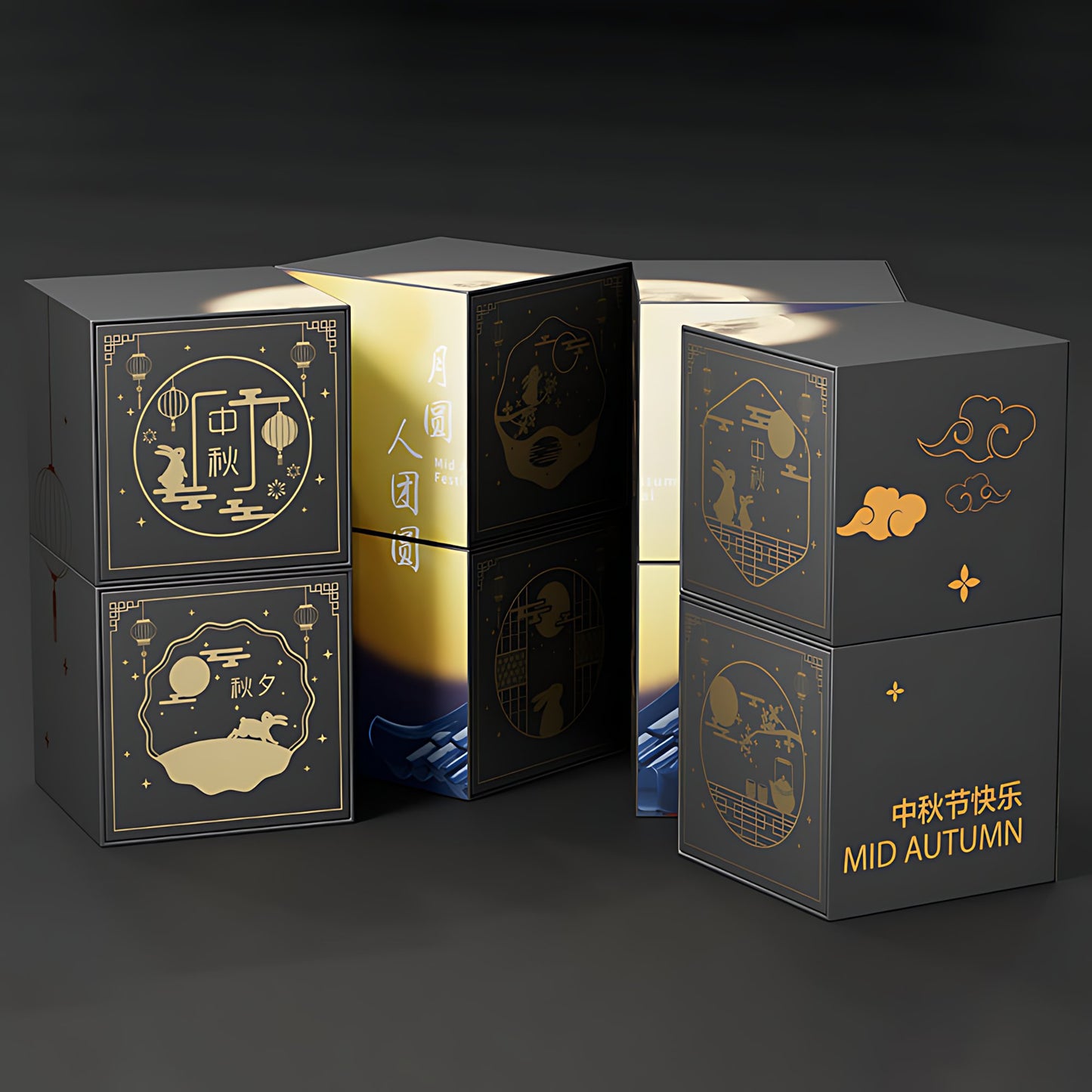 Hộp Bánh Trung Thu Moon Series Đen Huyền Bí