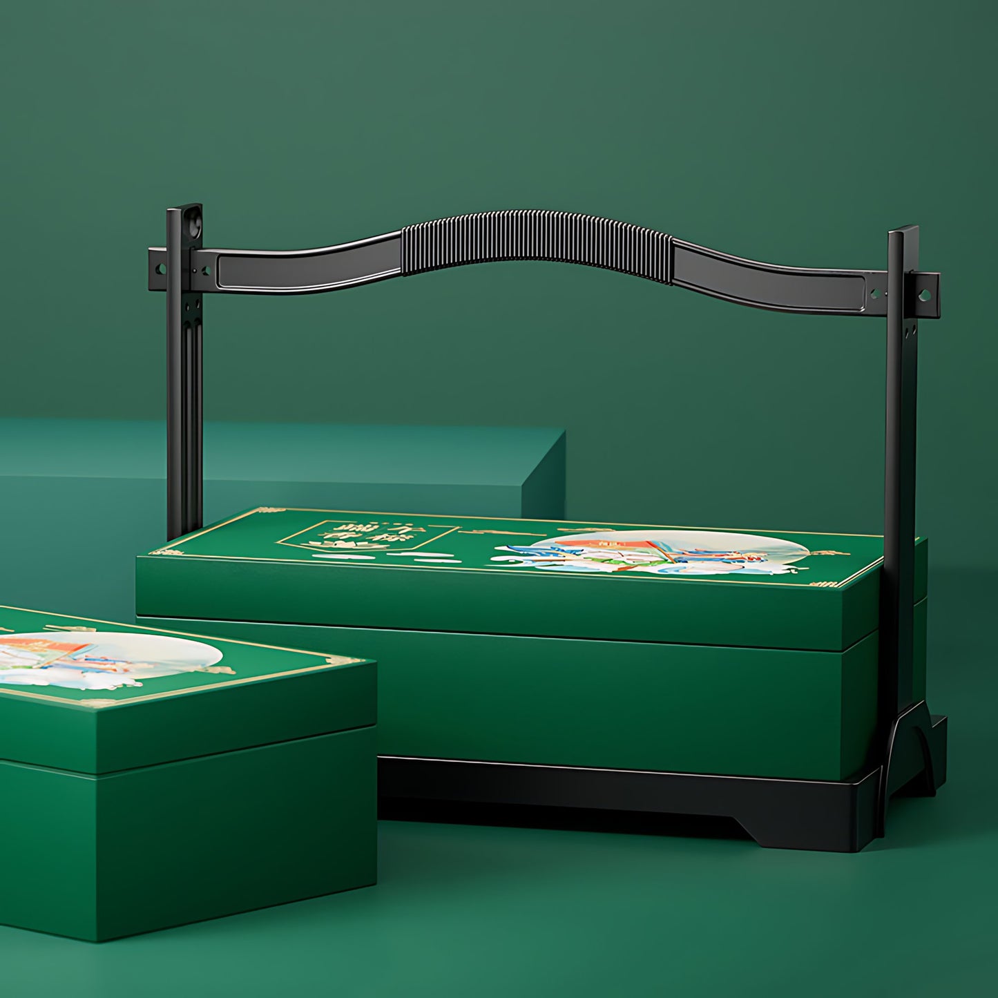 Bộ sưu tập hộp quà tặng lớp đơn Tết Đoan Ngọ màu xanh lá cao cấp B2B OEM