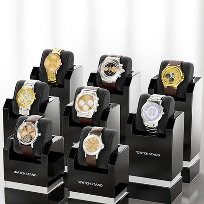 Watch display stand piano black xếp dãy cho quầy kính cửa hàng