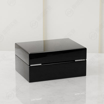 Hộp Đồng Hồ Đen Khóa Tròn Kim Loại Cao Cấp - hộp đựng đồng hồ theo yêu cầu thương hiệu B2B
