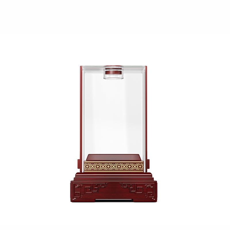 Hộp Rượu Acrylic Trong Suốt Cao Cấp - chi tiết thiết kế hộp trong toàn phần, đế gỗ chạm khắc chữ nổi chất lượng cao cấp