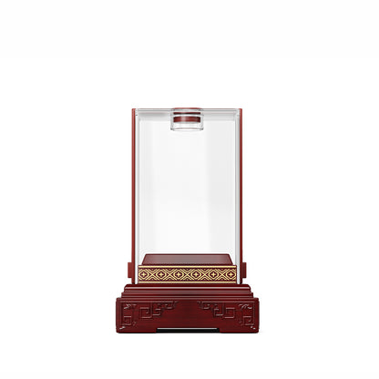 Hộp Rượu Acrylic Trong Suốt Cao Cấp - chi tiết thiết kế hộp trong toàn phần, đế gỗ chạm khắc chữ nổi chất lượng cao cấp