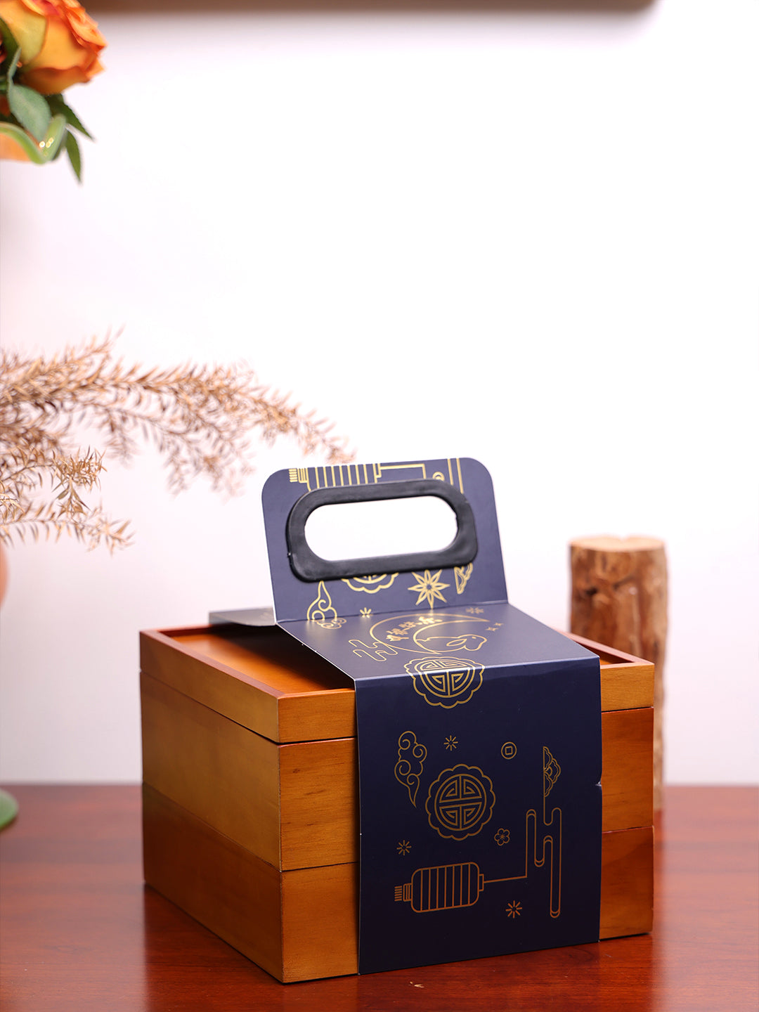 Hộp Trung Thu Gỗ Thông Cầm Tay Cao Cấp