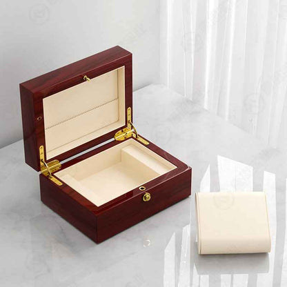 Hộp Đồng Hồ Đỏ Khóa Tròn Kim Loại Cao Cấp