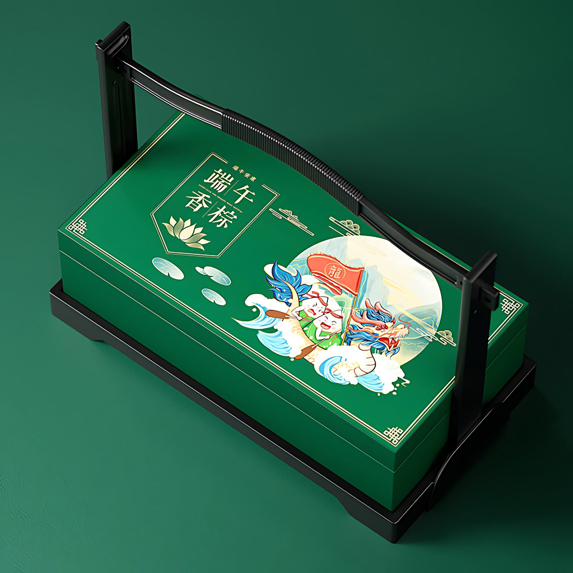 Hộp quà tặng lớp đơn Tết Đoan Ngọ cao cấp - thiết kế truyền thống 3D
