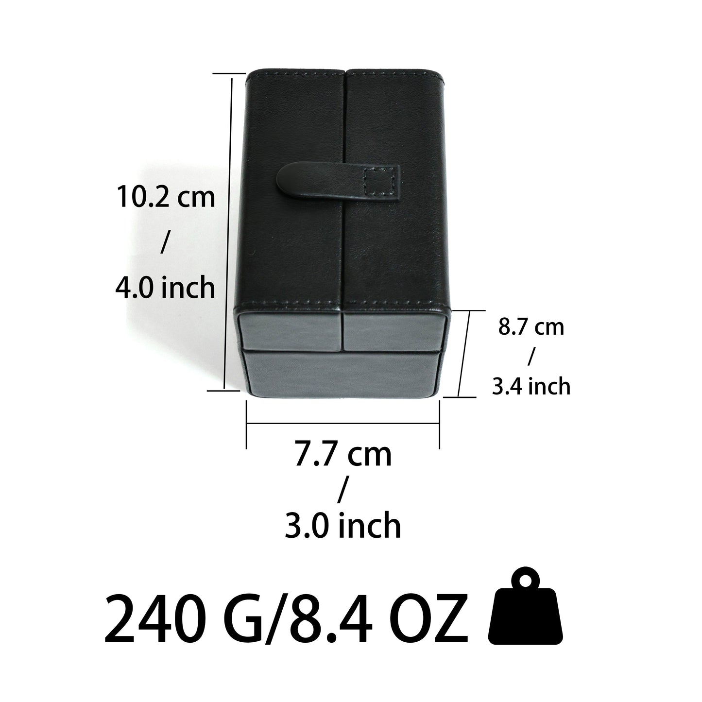 Hộp Đồng Hồ Đen Hai Cánh Da Cao Cấp - hộp đựng đồng hồ theo yêu cầu thương hiệu B2B
