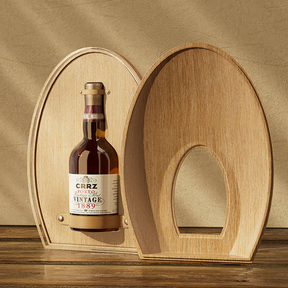 Hộp Rượu Gỗ Oval Hình Trứng Cao Cấp - chi tiết thiết kế oval hình trứng độc đáo, cửa sổ elip lộ chai rượu s chất lượng cao cấp