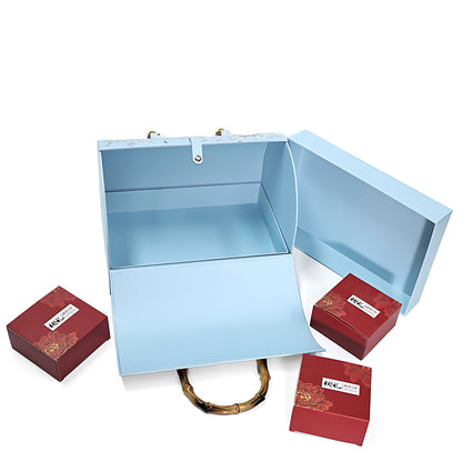 Hộp quà tặng vòm cổ điển mở nắp với 4 hộp nhỏ mạ vàng - bộ sưu tập Trung Thu cao cấp