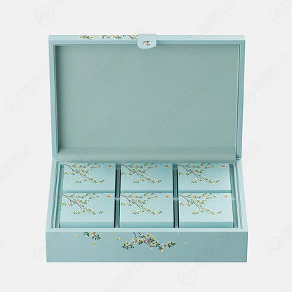 Hộp Bánh Trung Thu Gỗ Da Xanh Cao Cấp