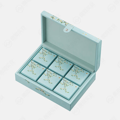 Hộp Bánh Trung Thu Gỗ Da Xanh Cao Cấp
