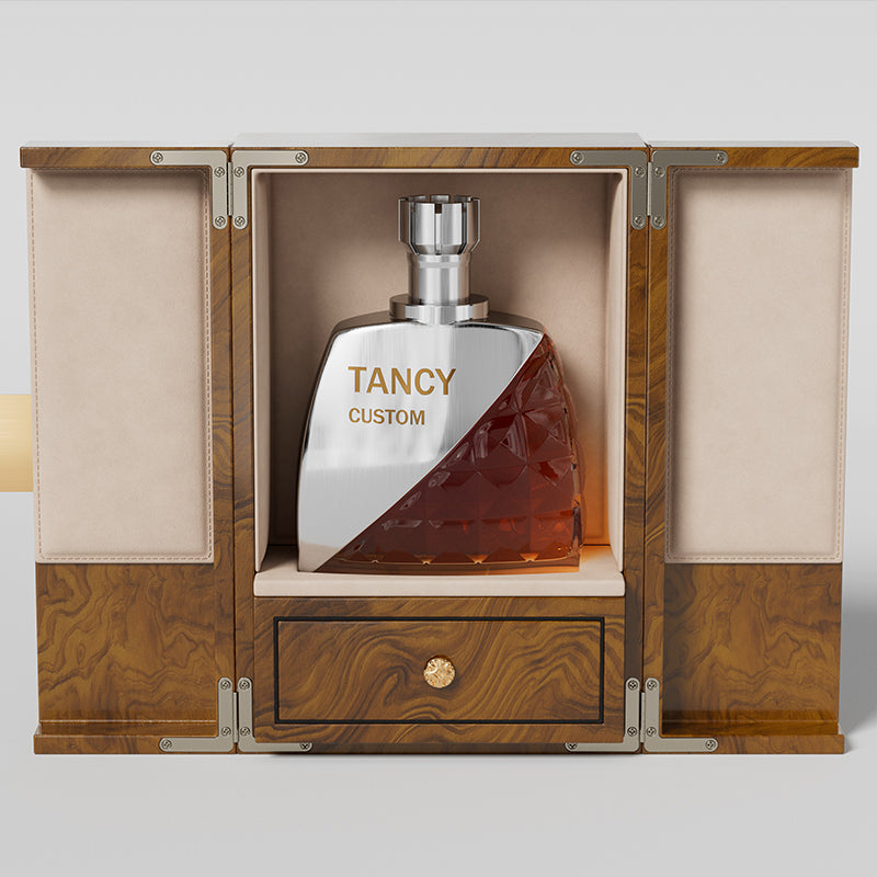 Tủ Rượu Whisky Hai Cánh Gỗ Sang Trọng - bên trong lót nhung sang trọng bảo vệ chai rượu