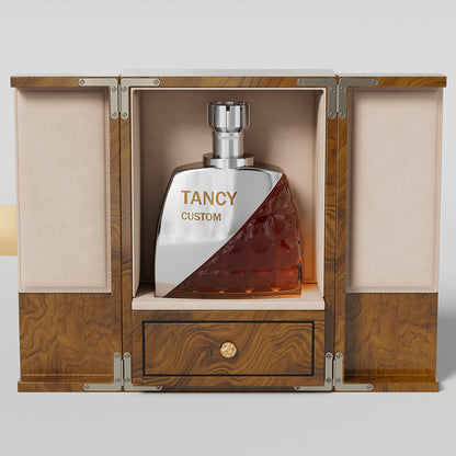 Tủ Rượu Whisky Hai Cánh Gỗ Sang Trọng - bên trong lót nhung sang trọng bảo vệ chai rượu