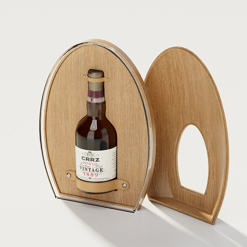 Hộp Rượu Gỗ Oval Hình Trứng Cao Cấp - đóng gói quà tặng rượu vang whisky cao cấp