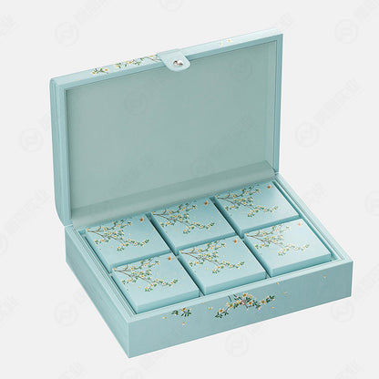 Hộp Bánh Trung Thu Gỗ Da Xanh Cao Cấp
