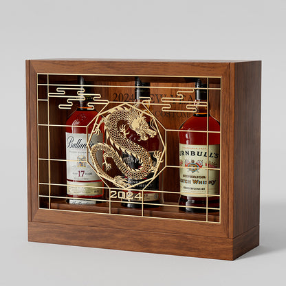 Hộp Rượu Tết Rồng Khung Sắt Nghệ Thuật 2024 - đóng gói quà tặng rượu vang whisky cao cấp