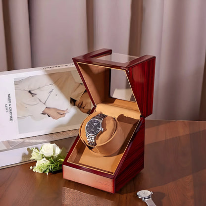 Hộp Lên Dây Đồng Hồ Gỗ Động Cơ Im Lặng