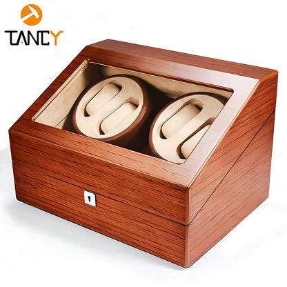 Hộp Lên Dây Đồng Hồ Vân Gỗ Phong Cách Cổ Điển