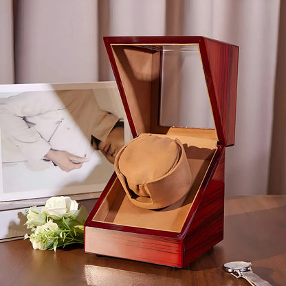 Hộp Lên Dây Đồng Hồ Gỗ Động Cơ Im Lặng