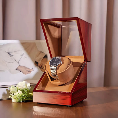 Hộp Lên Dây Đồng Hồ Gỗ Động Cơ Im Lặng
