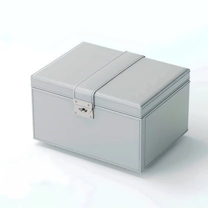 Hộp Du Lịch Đựng Trang Sức Da Xám Cao Cấp