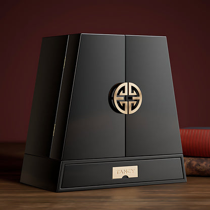 TANCY Unique Trapezoid Wooden Wine Box