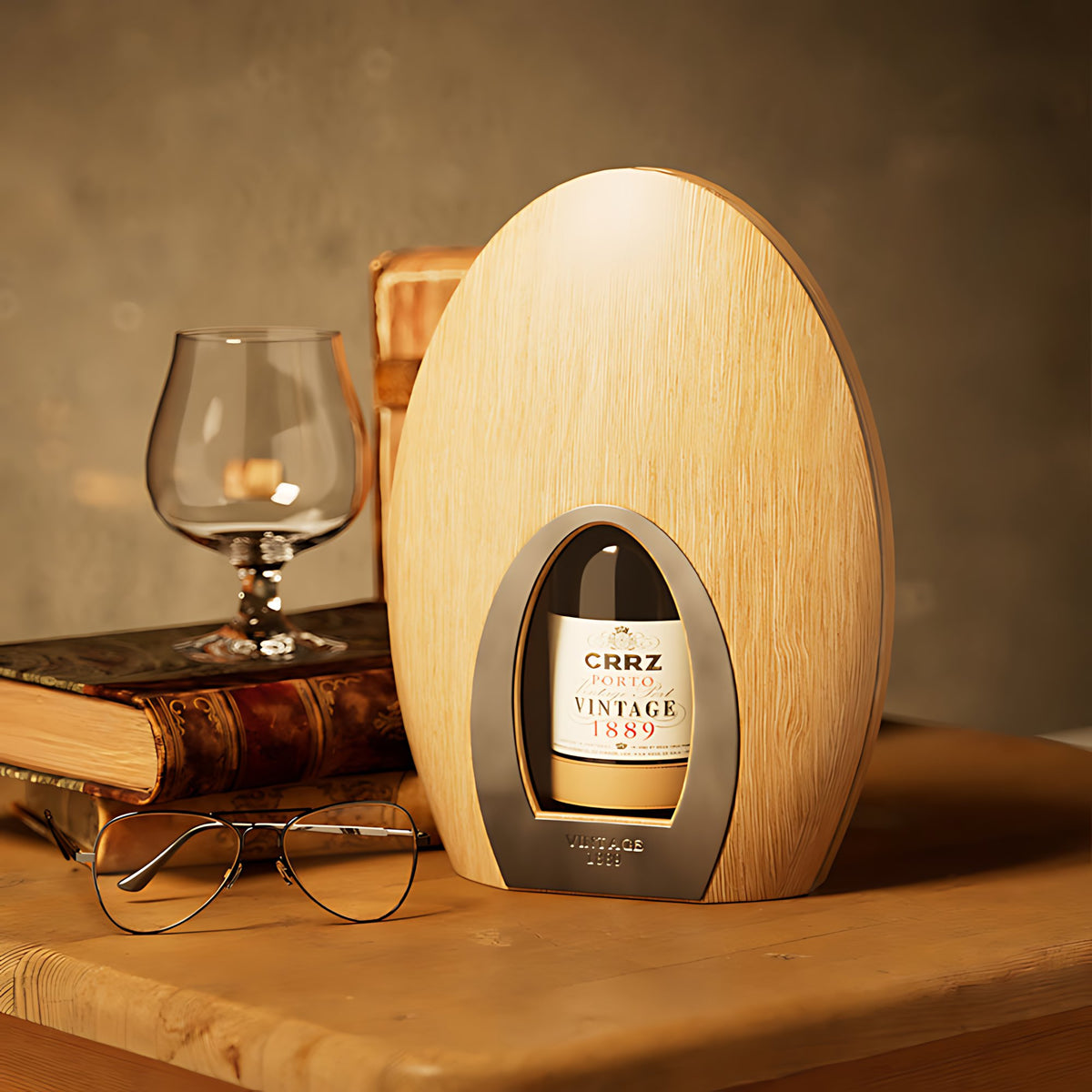 Premium Oval Egg-Shaped Wooden Wine Box
