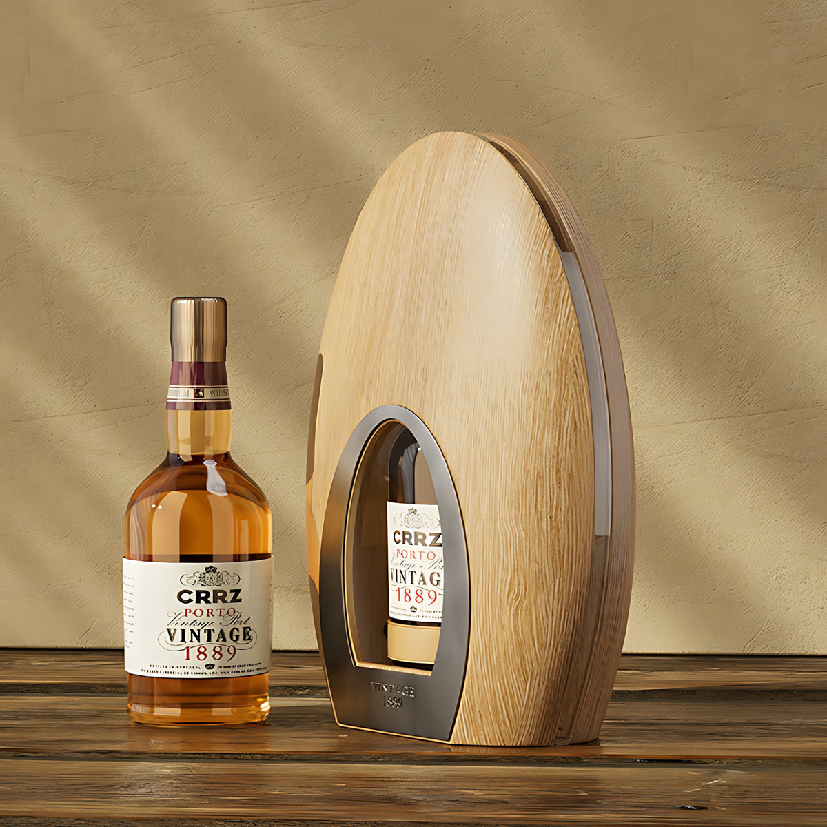 Premium Oval Egg-Shaped Wooden Wine Box