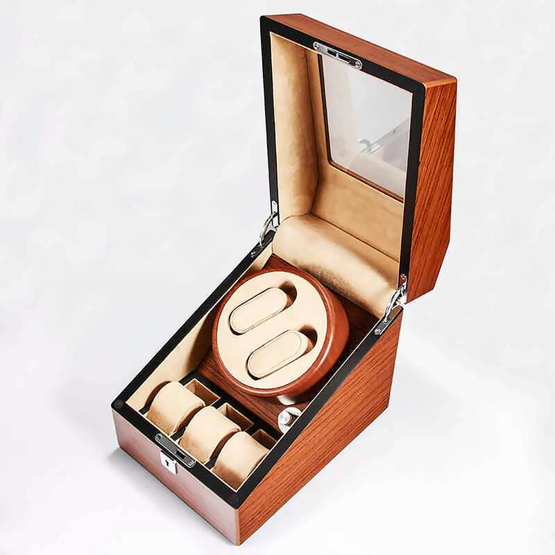 Hộp Lên Dây Đồng Hồ Vân Gỗ Tương Thích Rolex