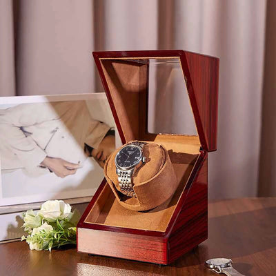 Hộp Lên Dây Đồng Hồ Gỗ Động Cơ Im Lặng