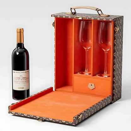 Luxury Premium Wine Leather Suitcase