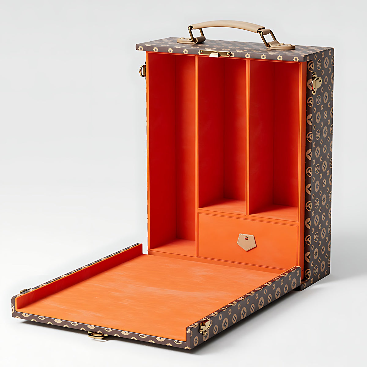 Luxury Premium Wine Leather Suitcase