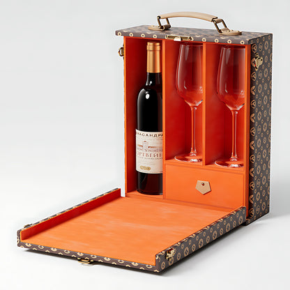 Luxury Premium Wine Leather Suitcase